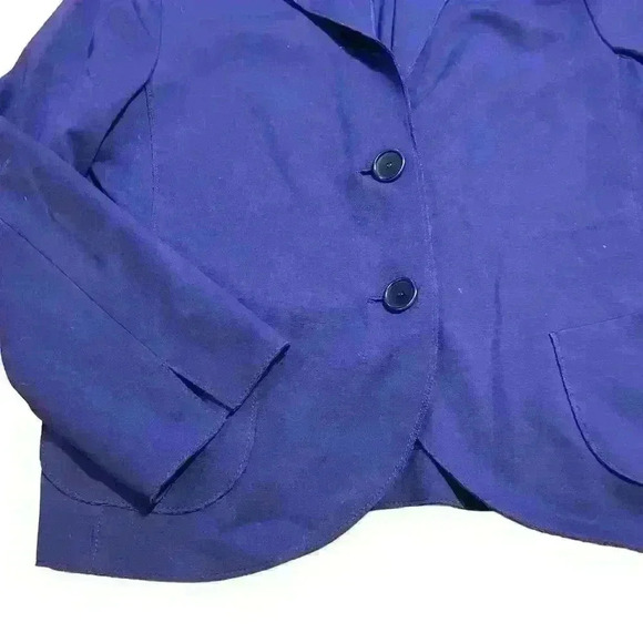 AKRIS Punto Women’s Soft Knit Blazer Size US 8 Purple Blue Stretch Comfort - Picture 6 of 8